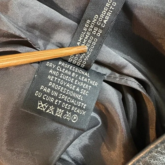 Ralph Lauren Womens Silver Metallic Lamb Leather Slim Straight Pants Size 4 - Picture 7 of 7